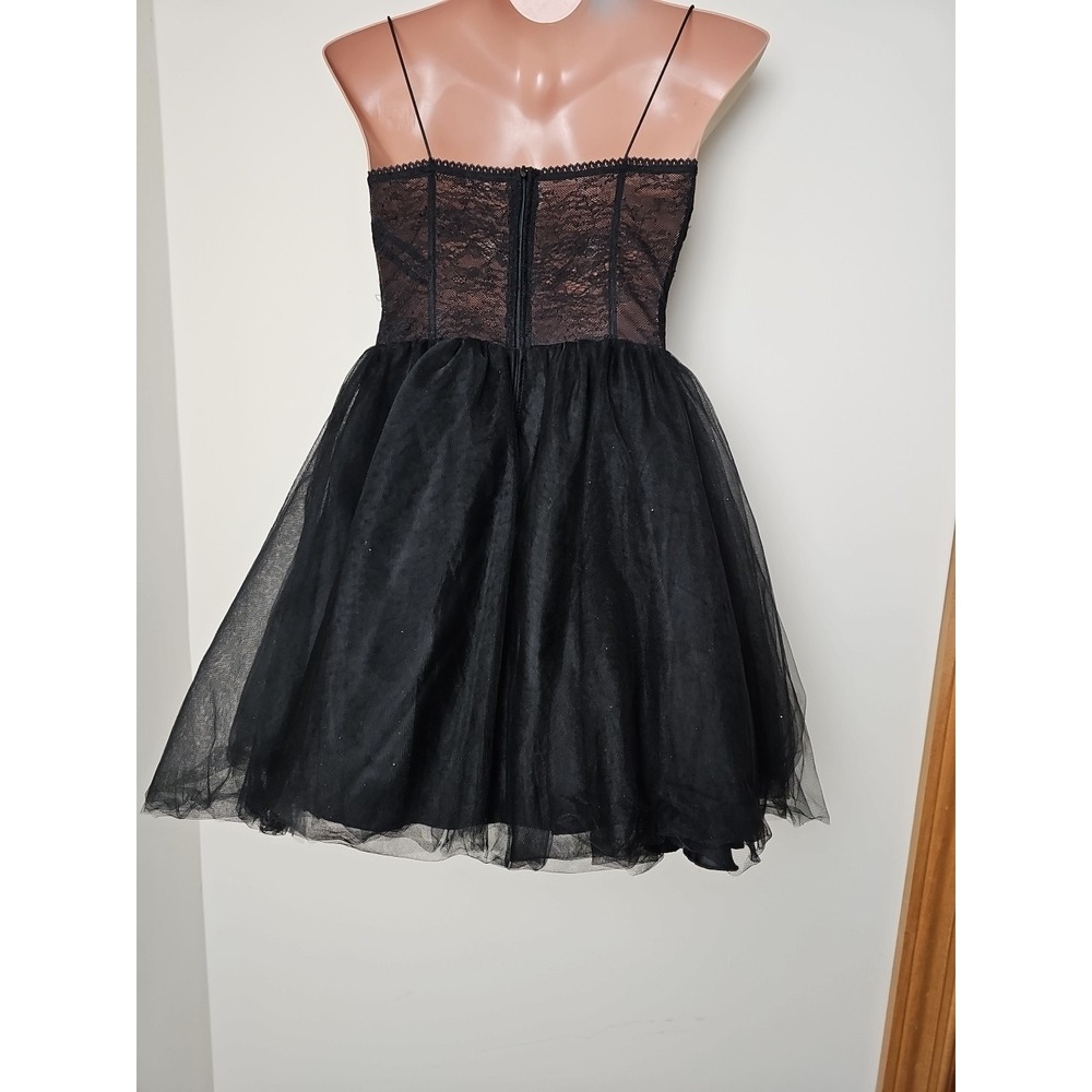 Black Whimsy‎ Goth Dress Corset Style Mini Fairy Tulle Wedding Prom Sz 9 NEW - Picture 4 of 10